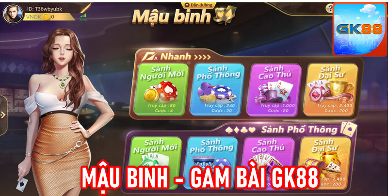Mậu binh là game bài GK88 được yêu thích, hấp dẫn