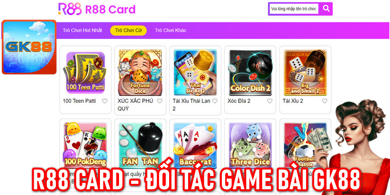 Các đối tác cung cấp game bài GK88 cho nhà cái